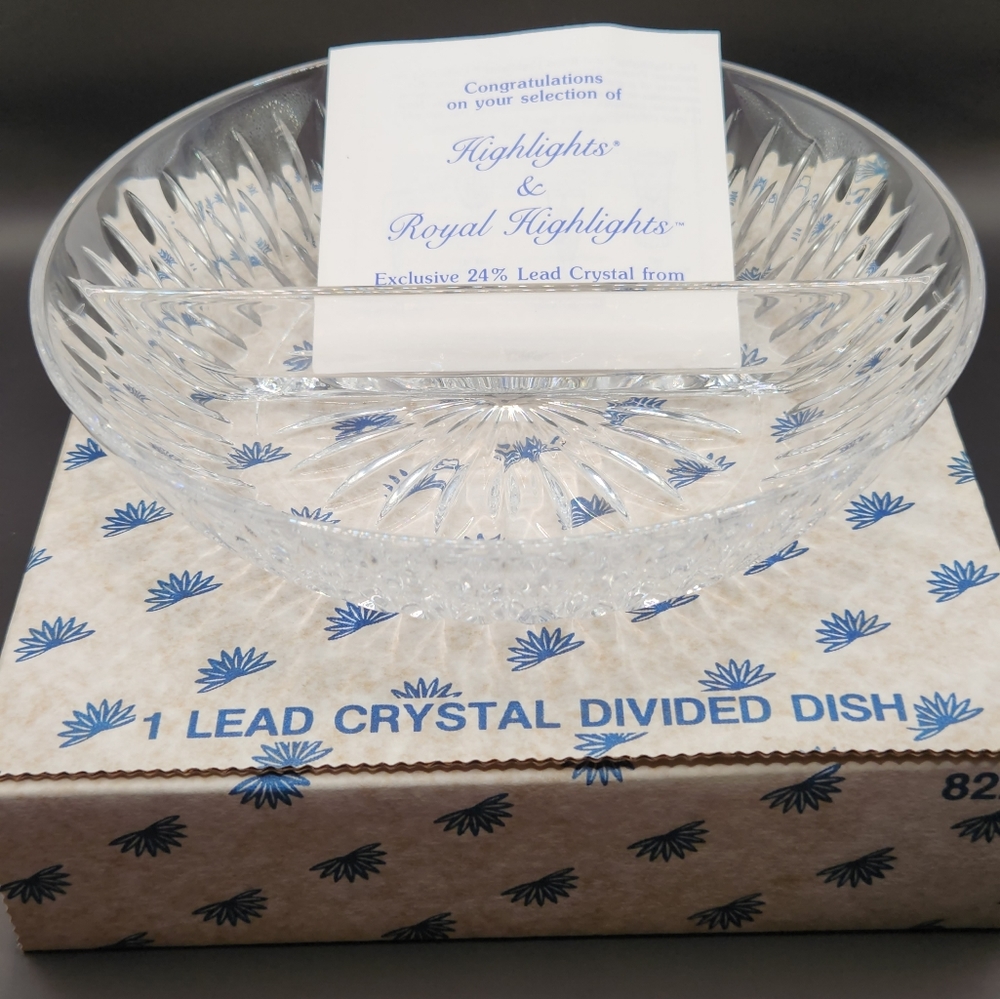 Vintage Princess House Lead Crystal Divided Dish